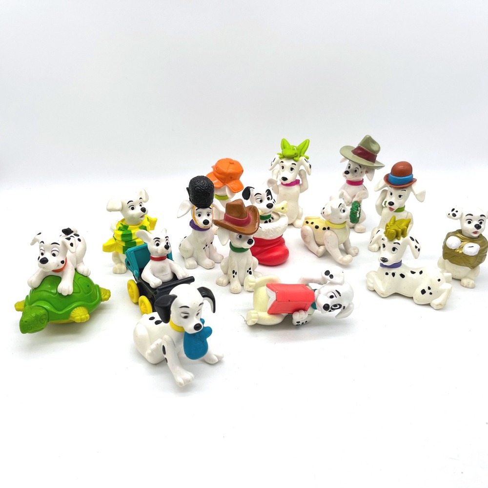 Vintage Disney 101 Dalmatians PVC Toy Figure Lot 15pc Mixed Poses Hats Animals